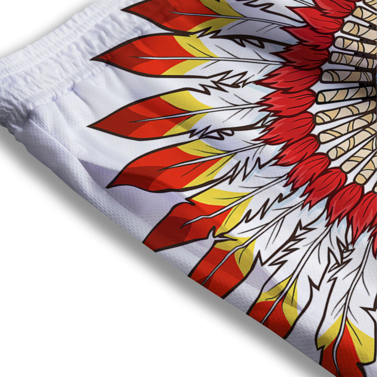 Indian Girl Native American Print Mesh Shorts - Image 3