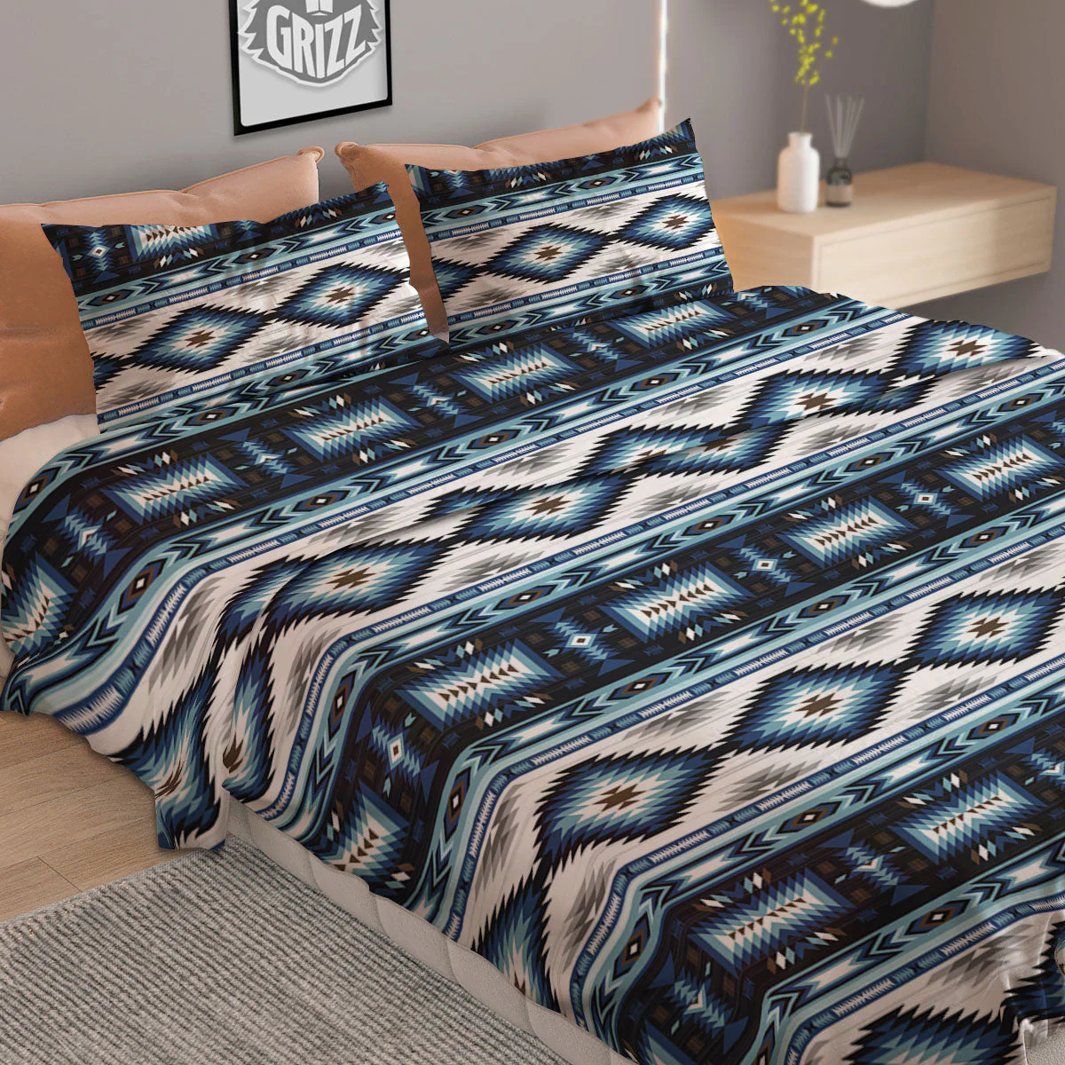 Indian Native American Print Pattern Duvet Cover Bedding Set - Image 2