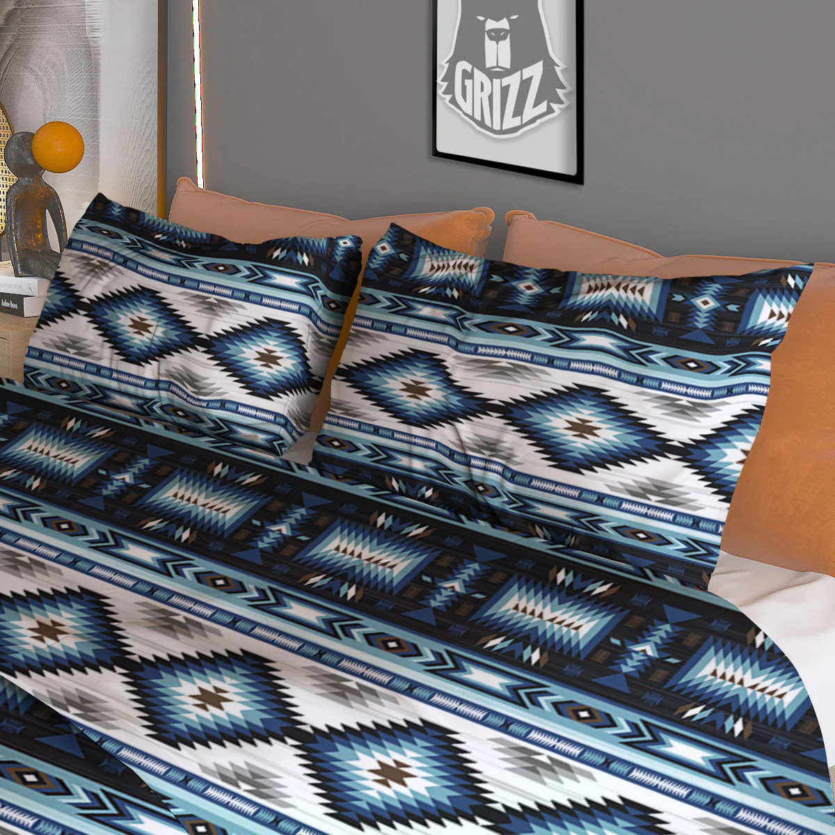 Indian Native American Print Pattern Duvet Cover Bedding Set - Image 3