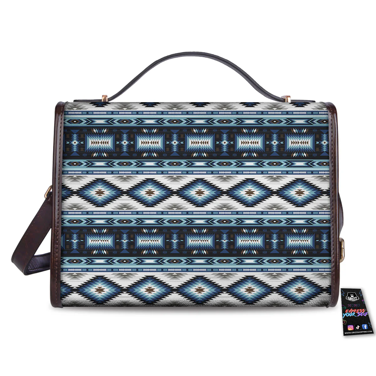 Indian Native American Print Pattern Women's Satchel Bag - Image 2