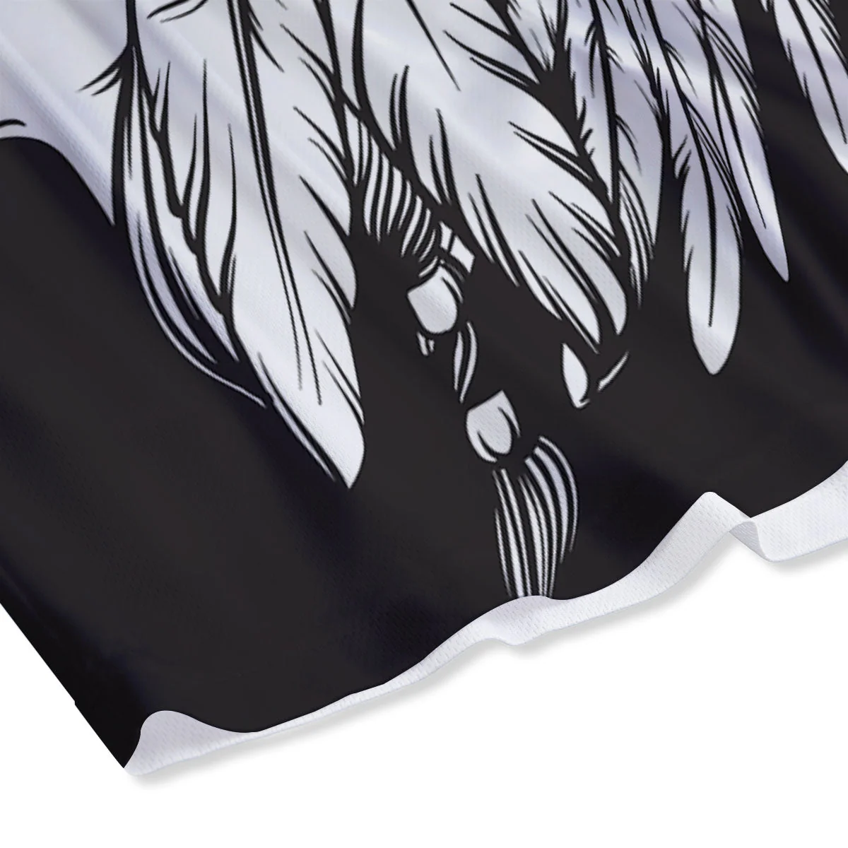 Indian Portrait Monochrome Native Print Mesh Shorts - Image 4