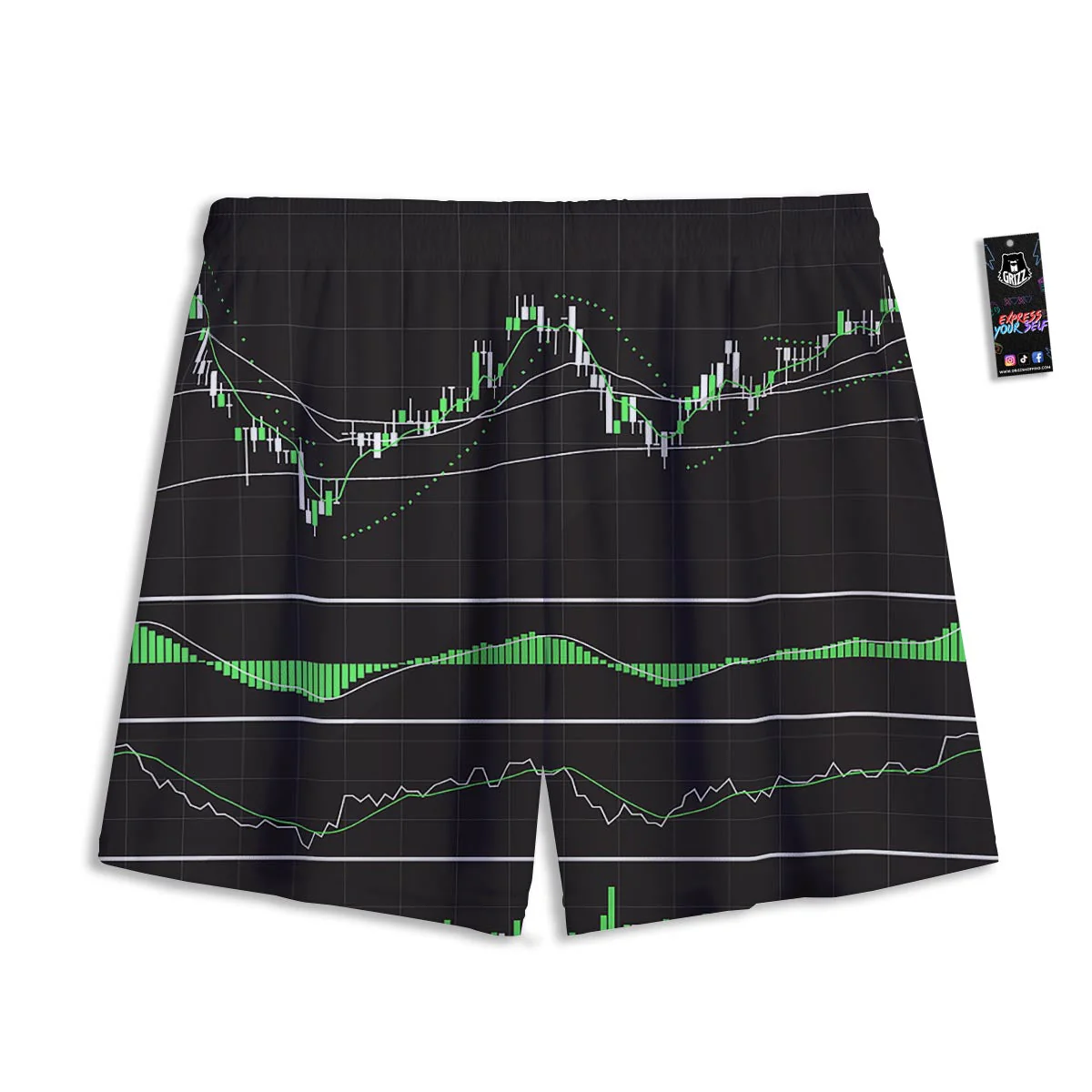 Indicators And Stock Candlestick Print Mesh Shorts - Image 2