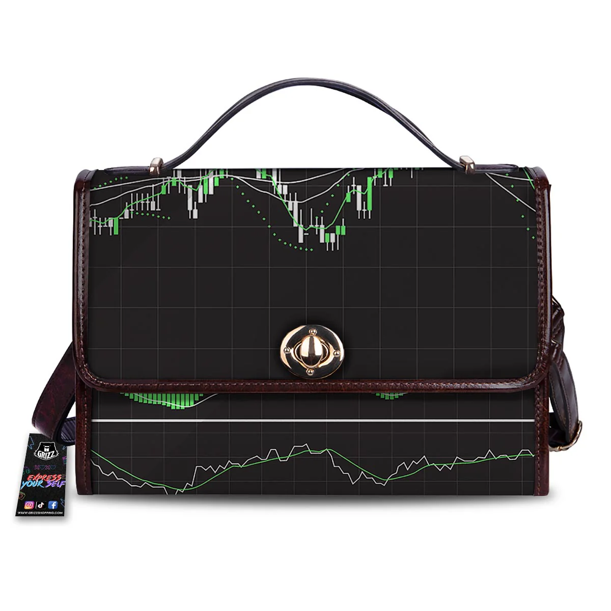 Indicators And Stock Candlestick Print Women's Satchel Bag