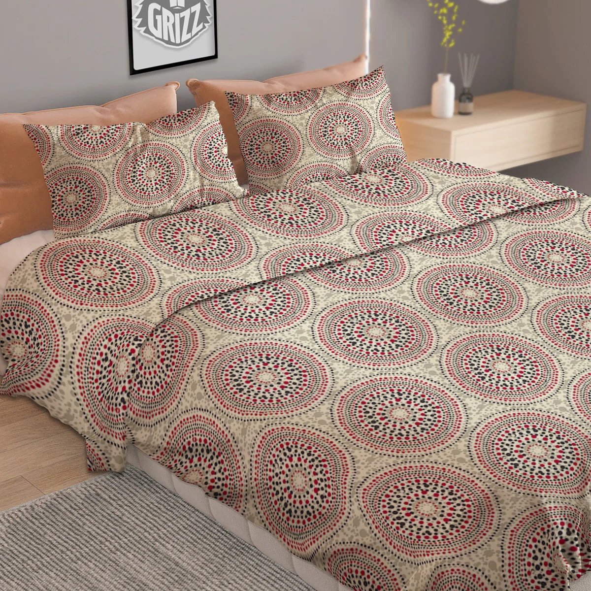 Indigenous Dot Aboriginal Print Pattern Duvet Cover Bedding Set - Image 2