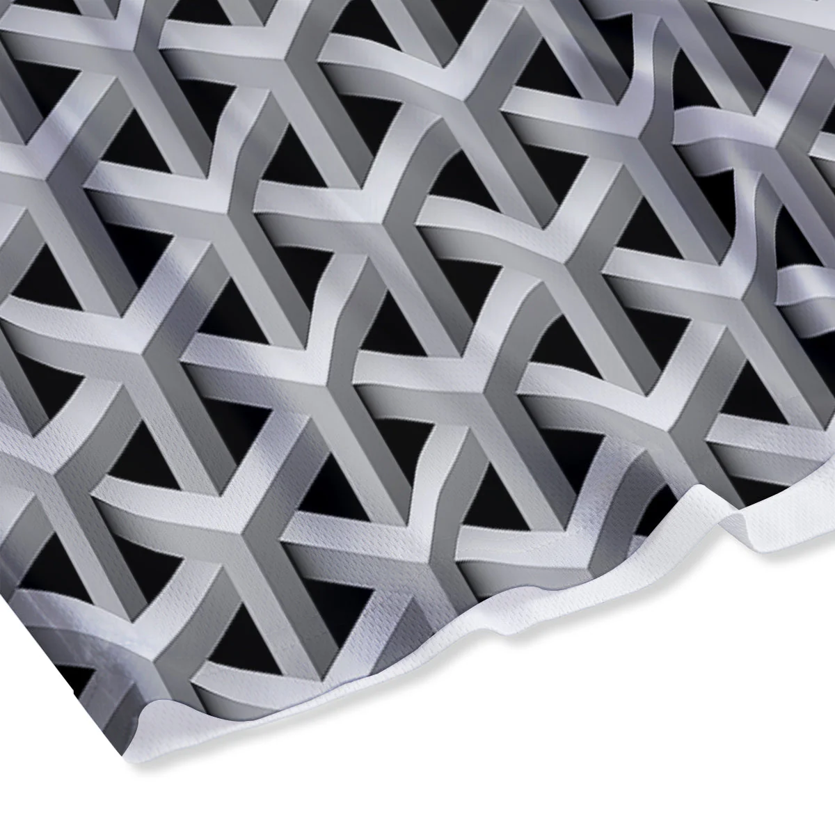 Industrial Raster 3D Print Pattern Mesh Shorts - Image 4