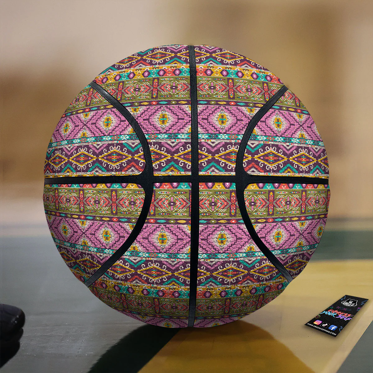 Inspired African Colorful Print Pattern Basketball