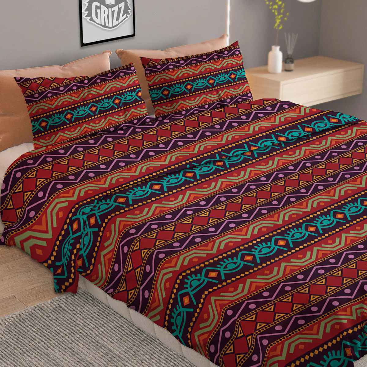 Inspired Afro Ethnic Print Duvet Cover Bedding Set - Image 2