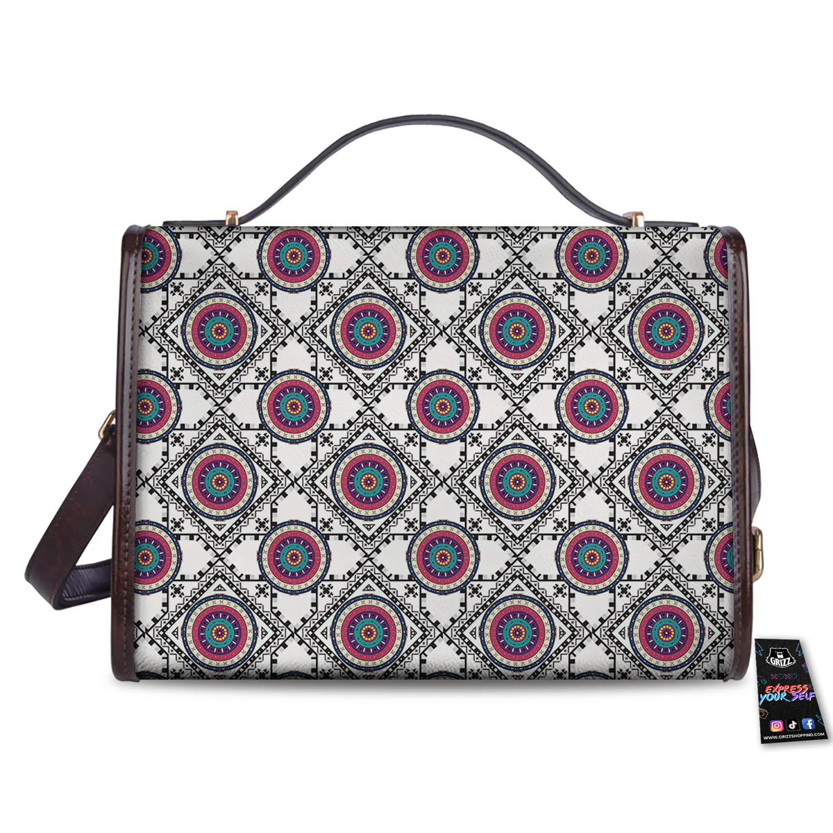 Inspired Native Indian Print Pattern Women's Satchel Bag - Image 2