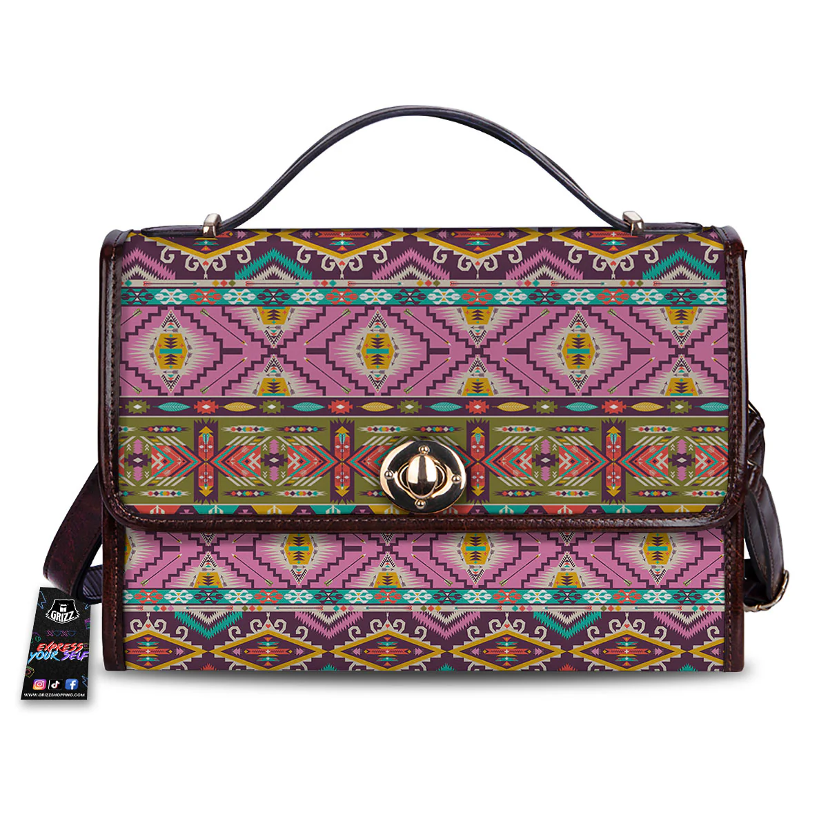Inspired Native Print Pattern Women's Satchel Bag