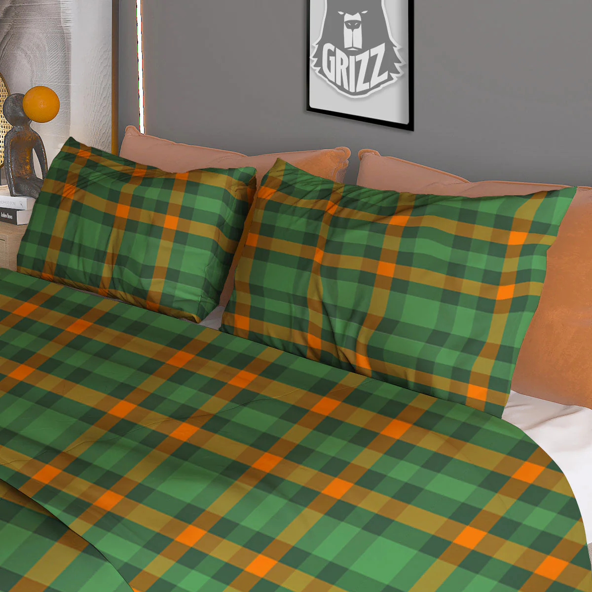 Irish Plaid Themed Print Pattern Duvet Cover Bedding Set - Image 3