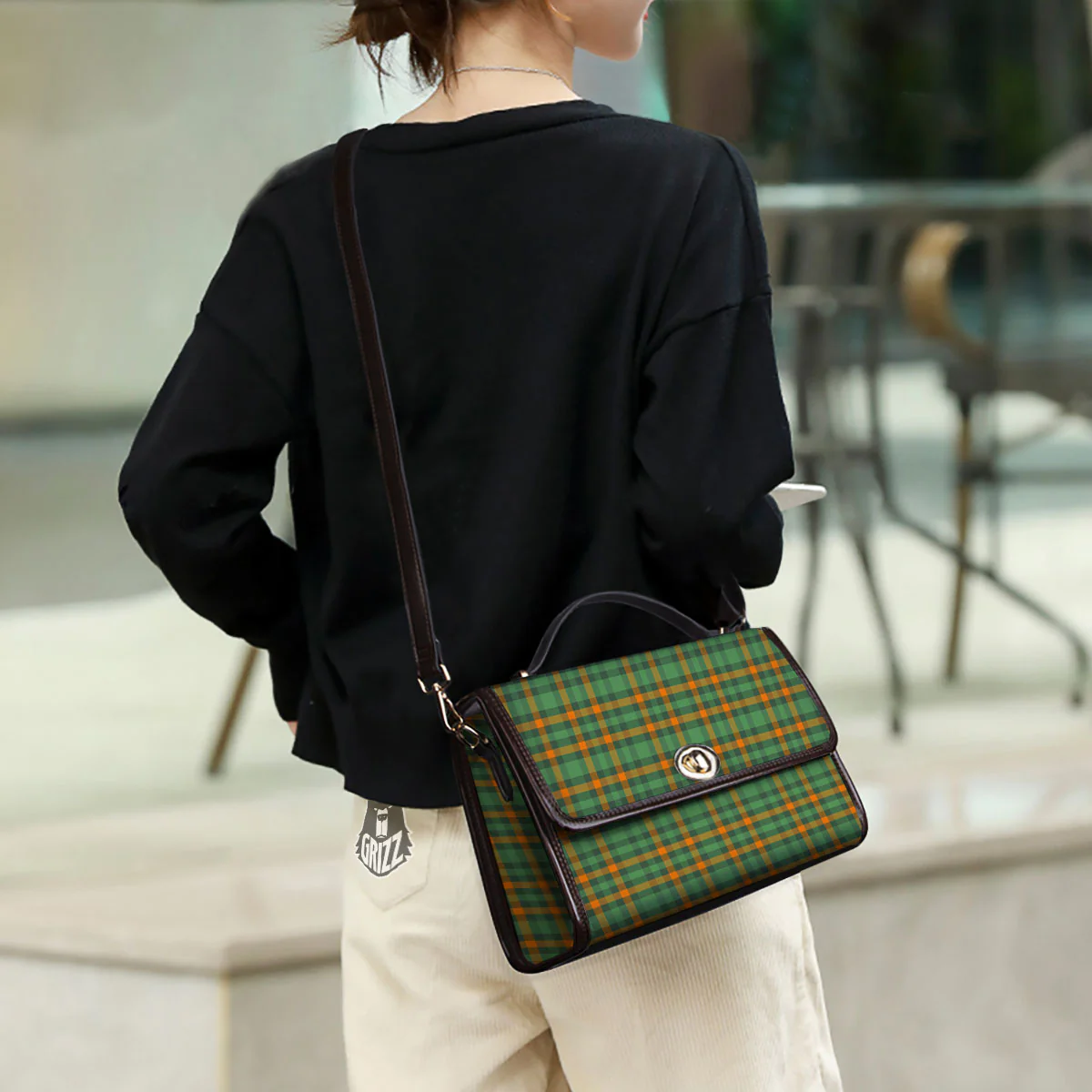 Irish Plaid Themed Print Pattern Women's Satchel Bag - Image 3