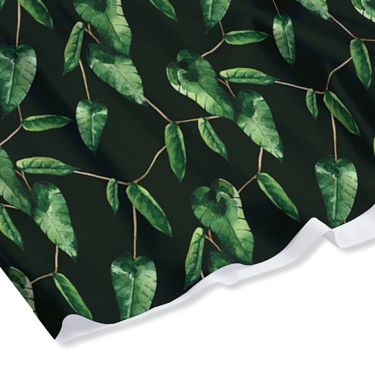 Ivy Leaf Watercolor Print Pattern Mesh Shorts - Image 4