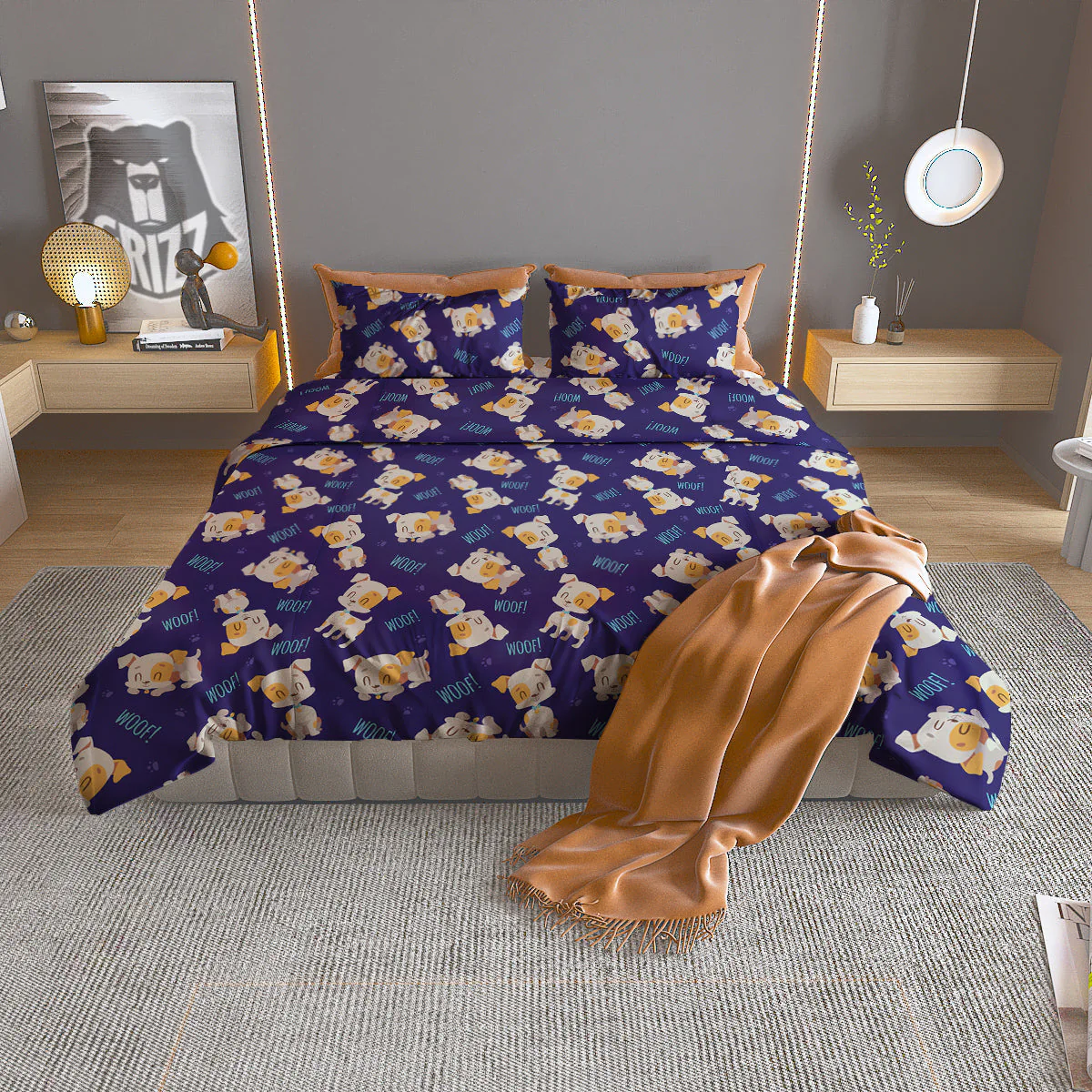 Jack Russell Terrier Cute Print Pattern Duvet Cover Bedding Set