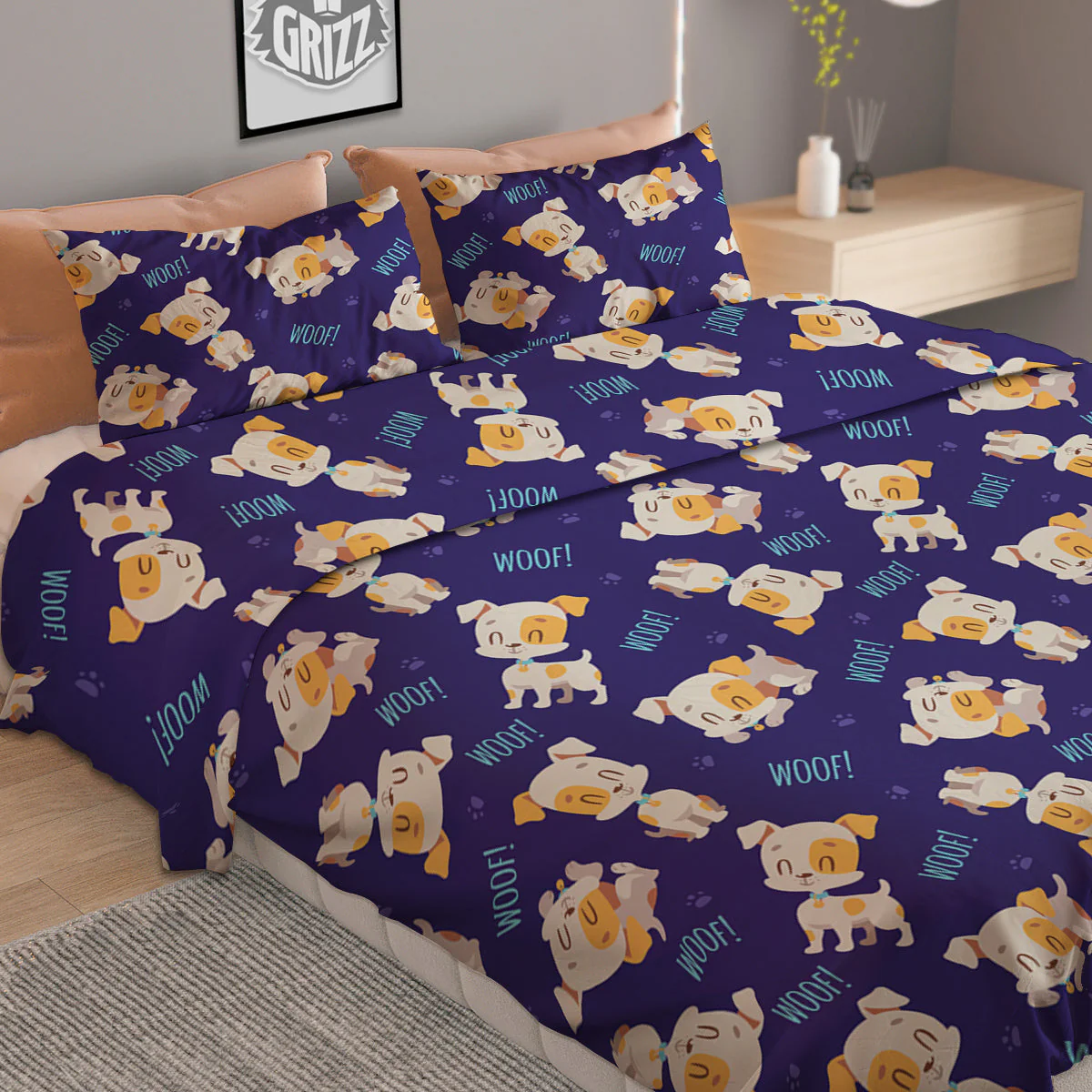Jack Russell Terrier Cute Print Pattern Duvet Cover Bedding Set - Image 2
