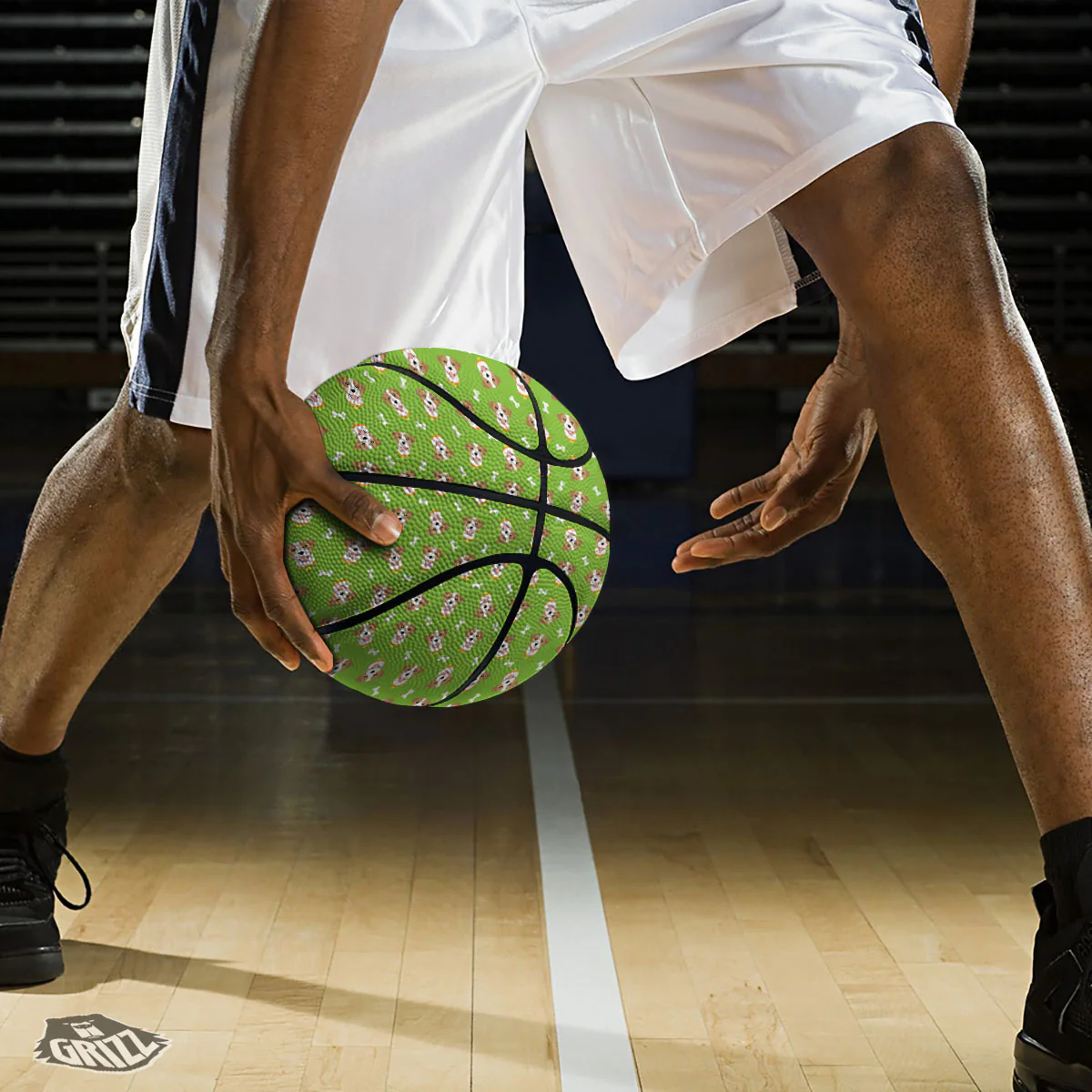 Jack Russell Terrier Happy Print Pattern Basketball - Image 3