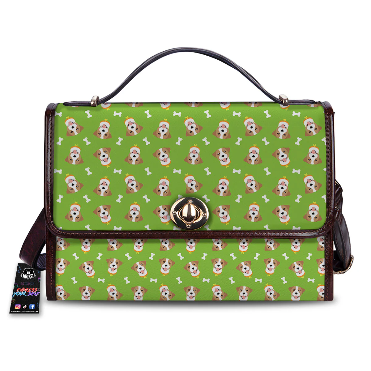Jack Russell Terrier Happy Print Pattern Women's Satchel Bag