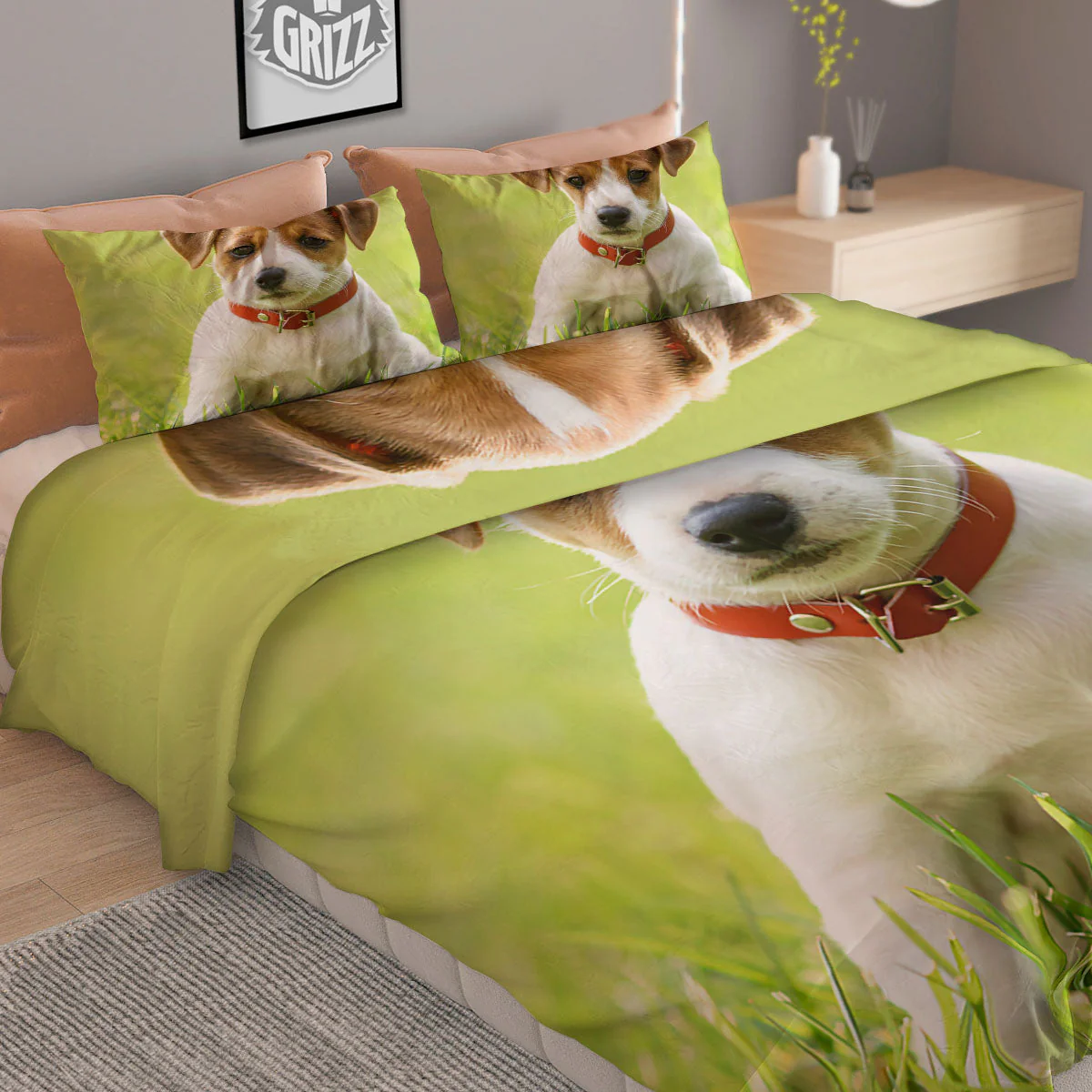 Jack Russell Terrier Little Print Duvet Cover Bedding Set - Image 2