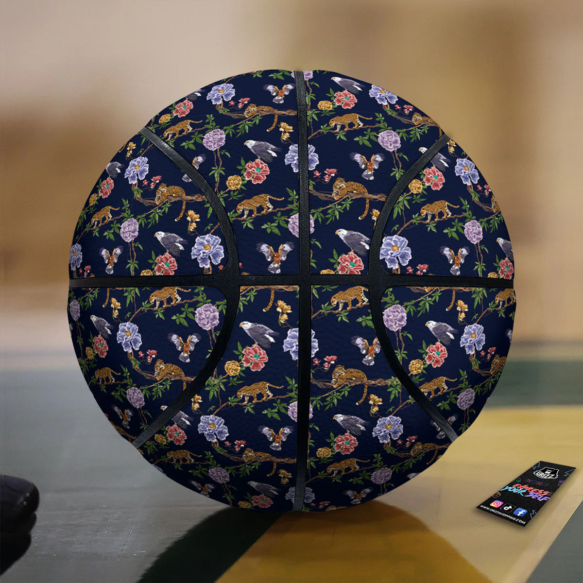 Jaguar And Eagle Print Pattern Basketball