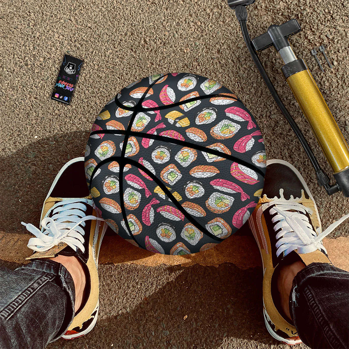 Japanese Sushi Print Pattern Basketball - Image 2