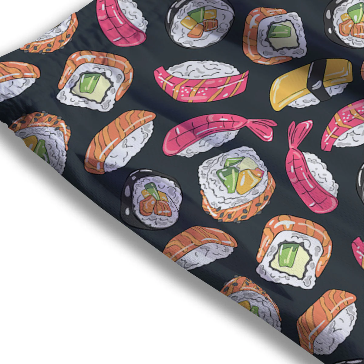 Japanese Sushi Print Pattern Mesh Shorts - Image 3