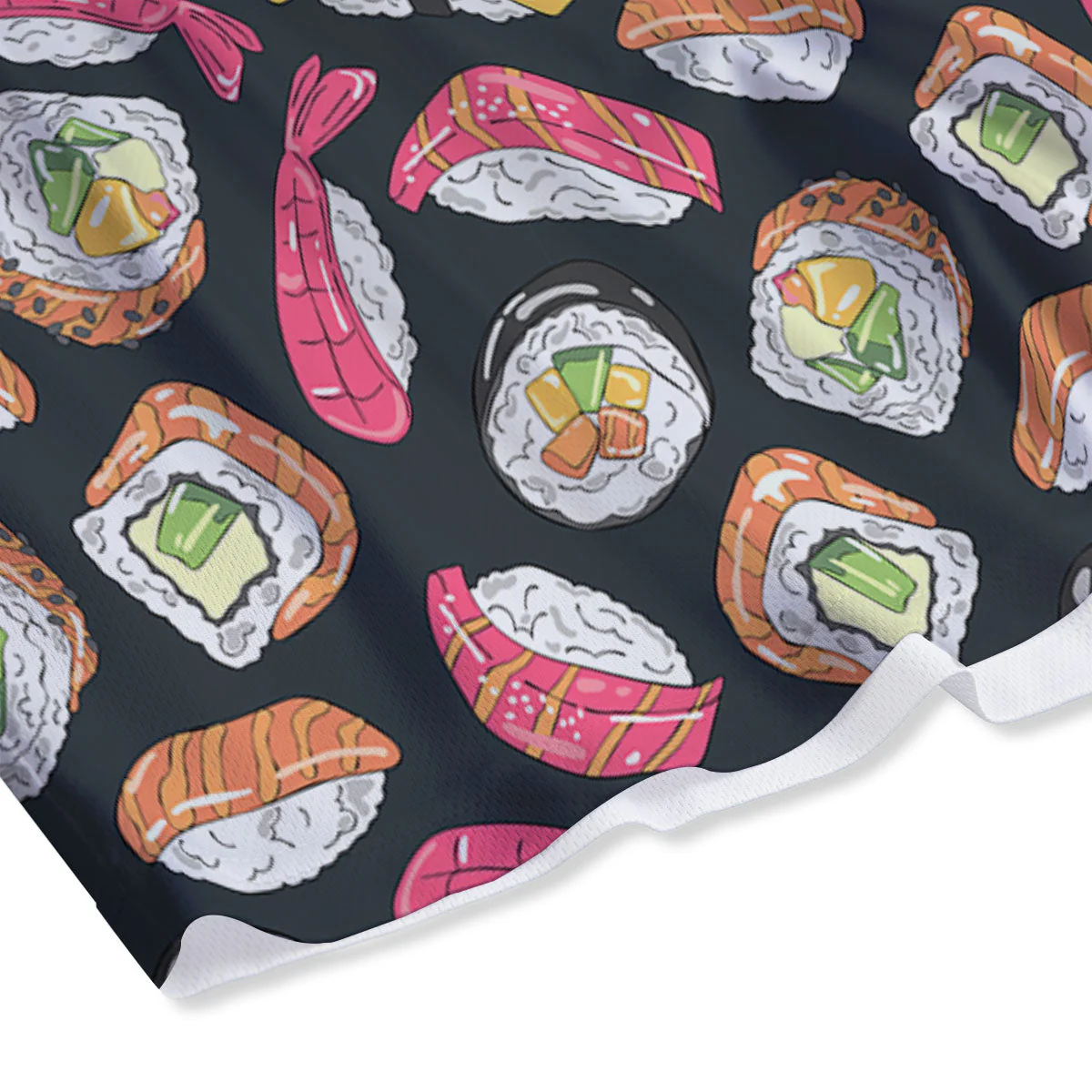 Japanese Sushi Print Pattern Mesh Shorts - Image 4