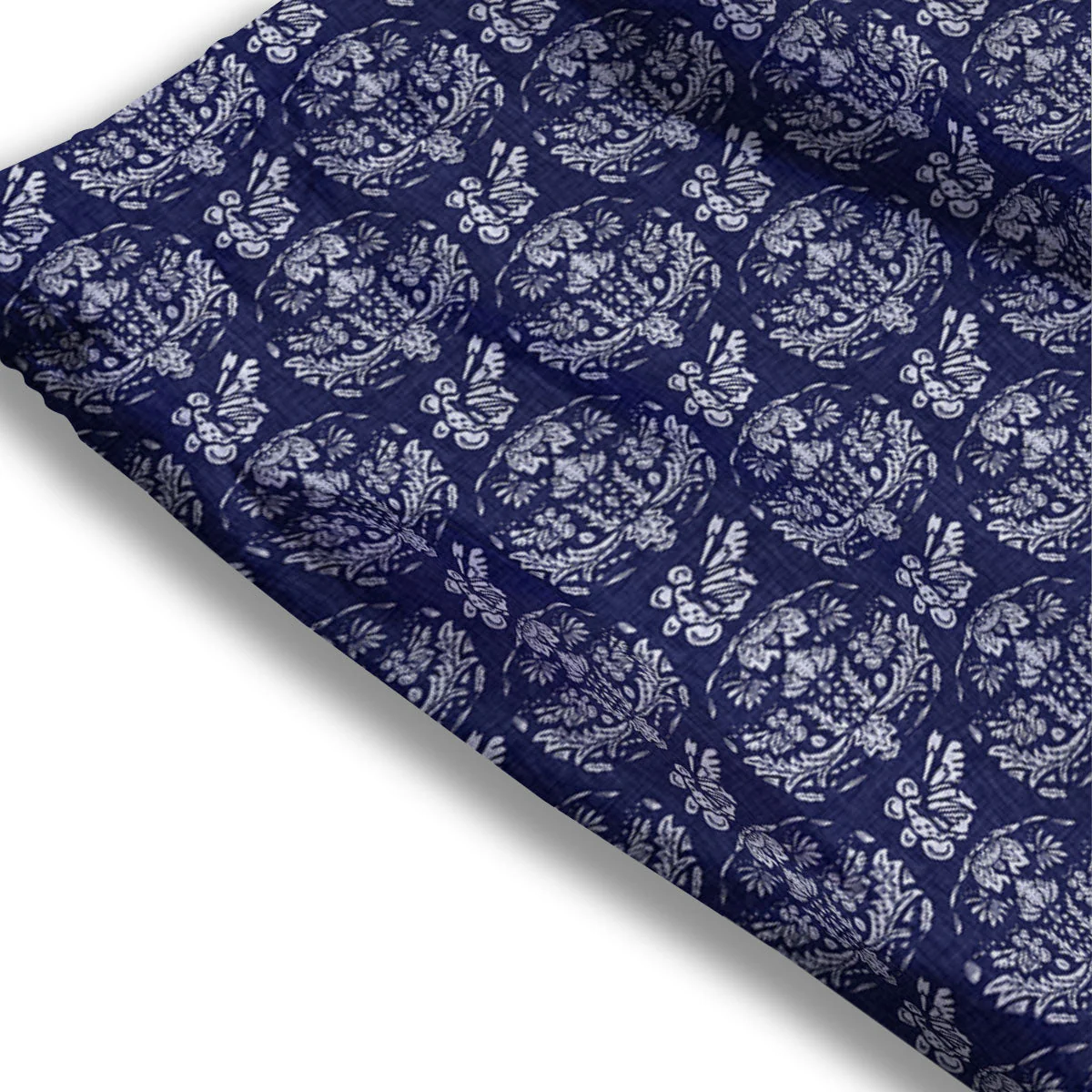 Jeans Bohemian Denim Print Pattern Mesh Shorts - Image 3