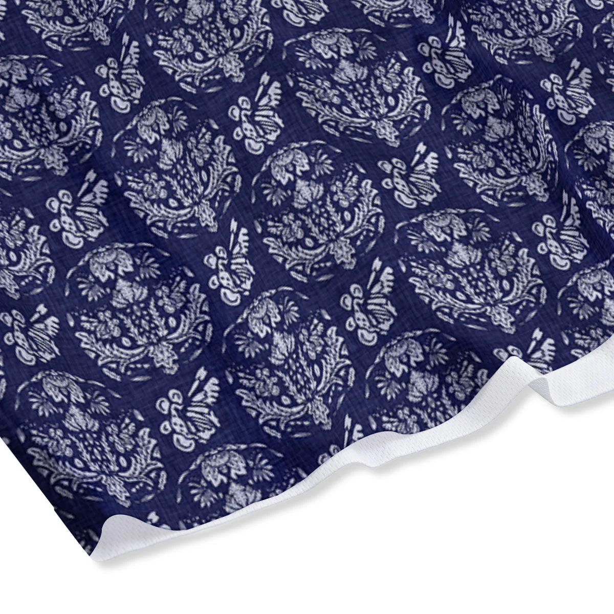 Jeans Bohemian Denim Print Pattern Mesh Shorts - Image 4