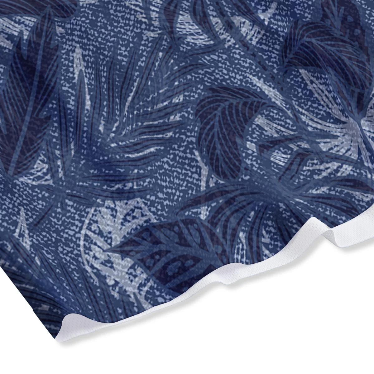 Jeans Denim Tropical Print Pattern Mesh Shorts - Image 4