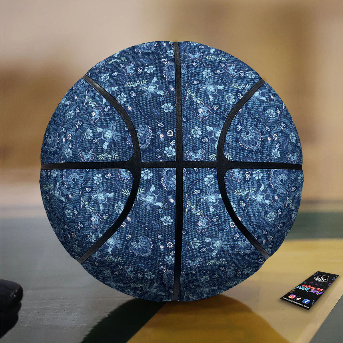 Jeans Floral Denim Print Pattern Basketball