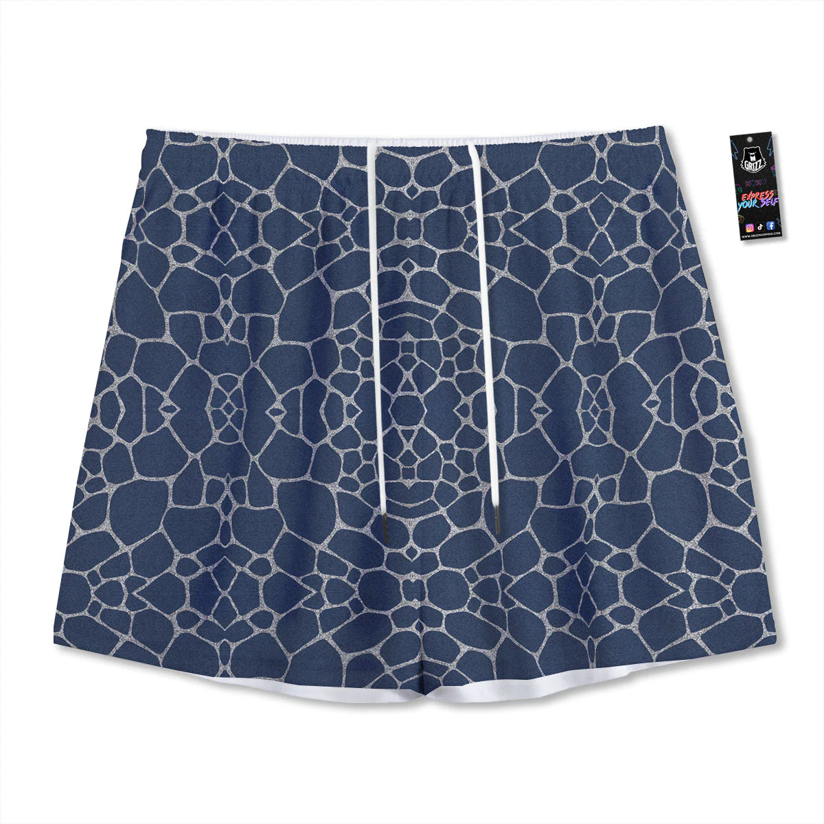 Jeans Giraffe Denim Print Pattern Mesh Shorts