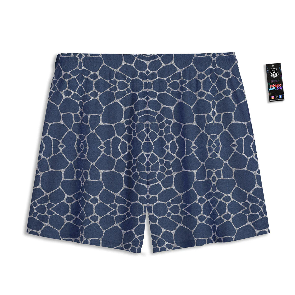 Jeans Giraffe Denim Print Pattern Mesh Shorts - Image 2