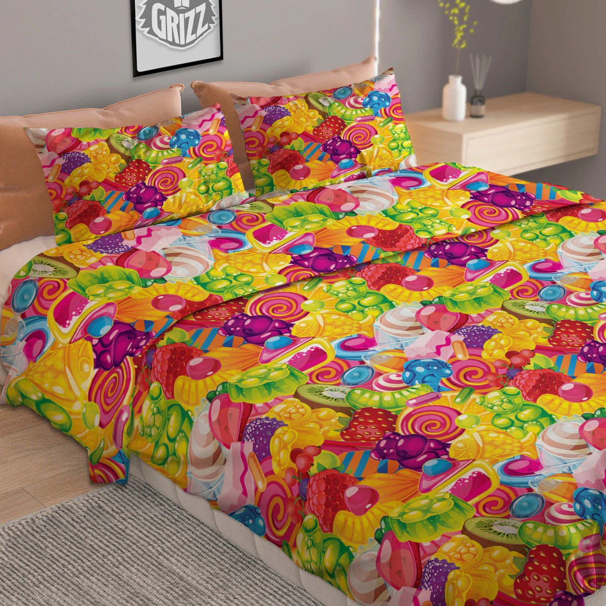 Jelly And Candy Print Pattern Duvet Cover Bedding Set - Image 2