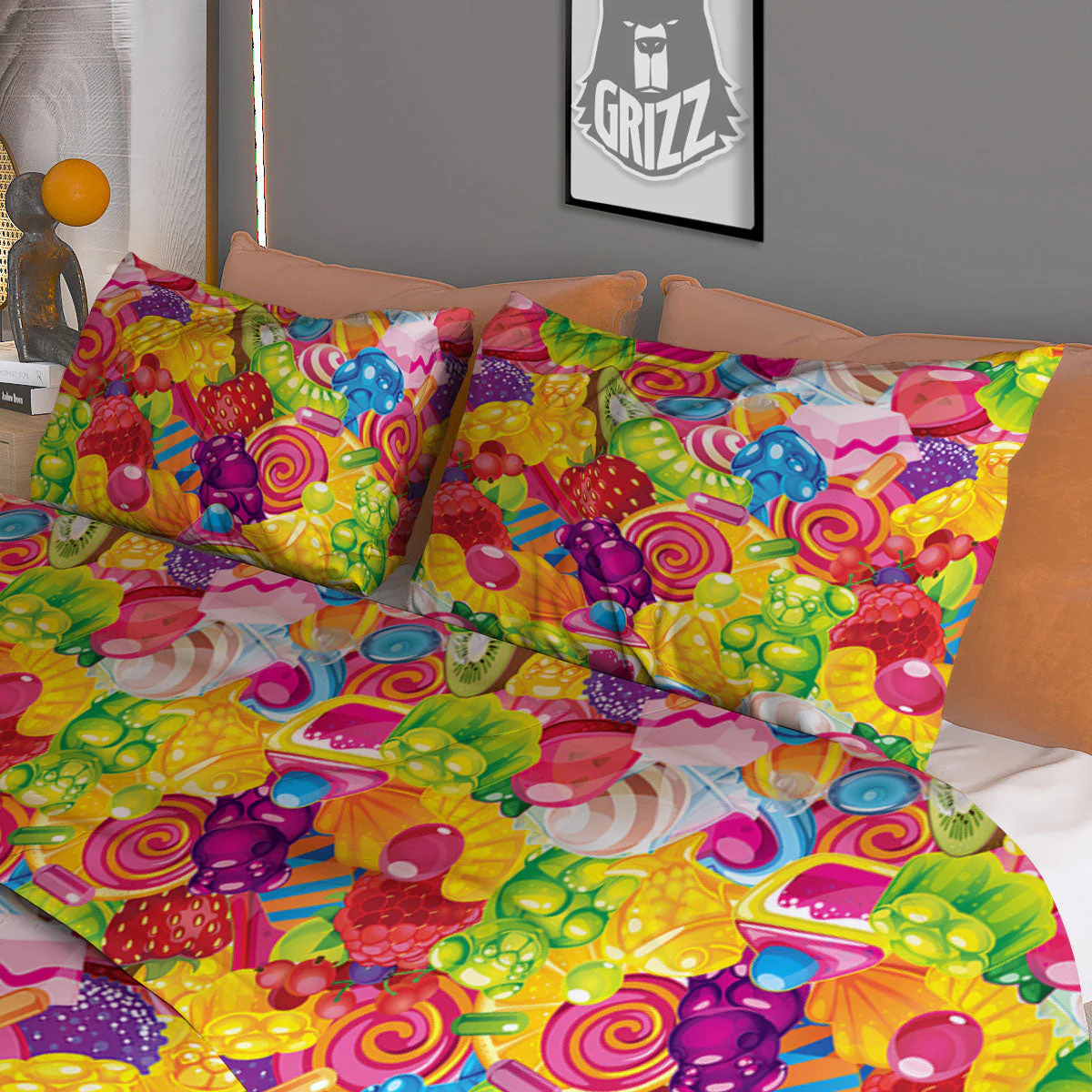 Jelly And Candy Print Pattern Duvet Cover Bedding Set - Image 3