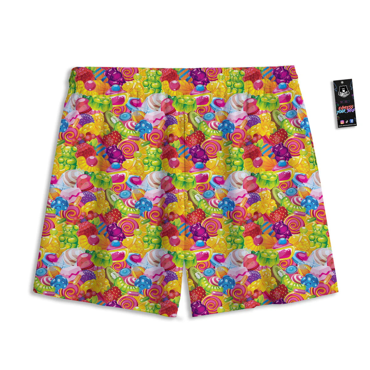 Jelly And Candy Print Pattern Mesh Shorts - Image 2
