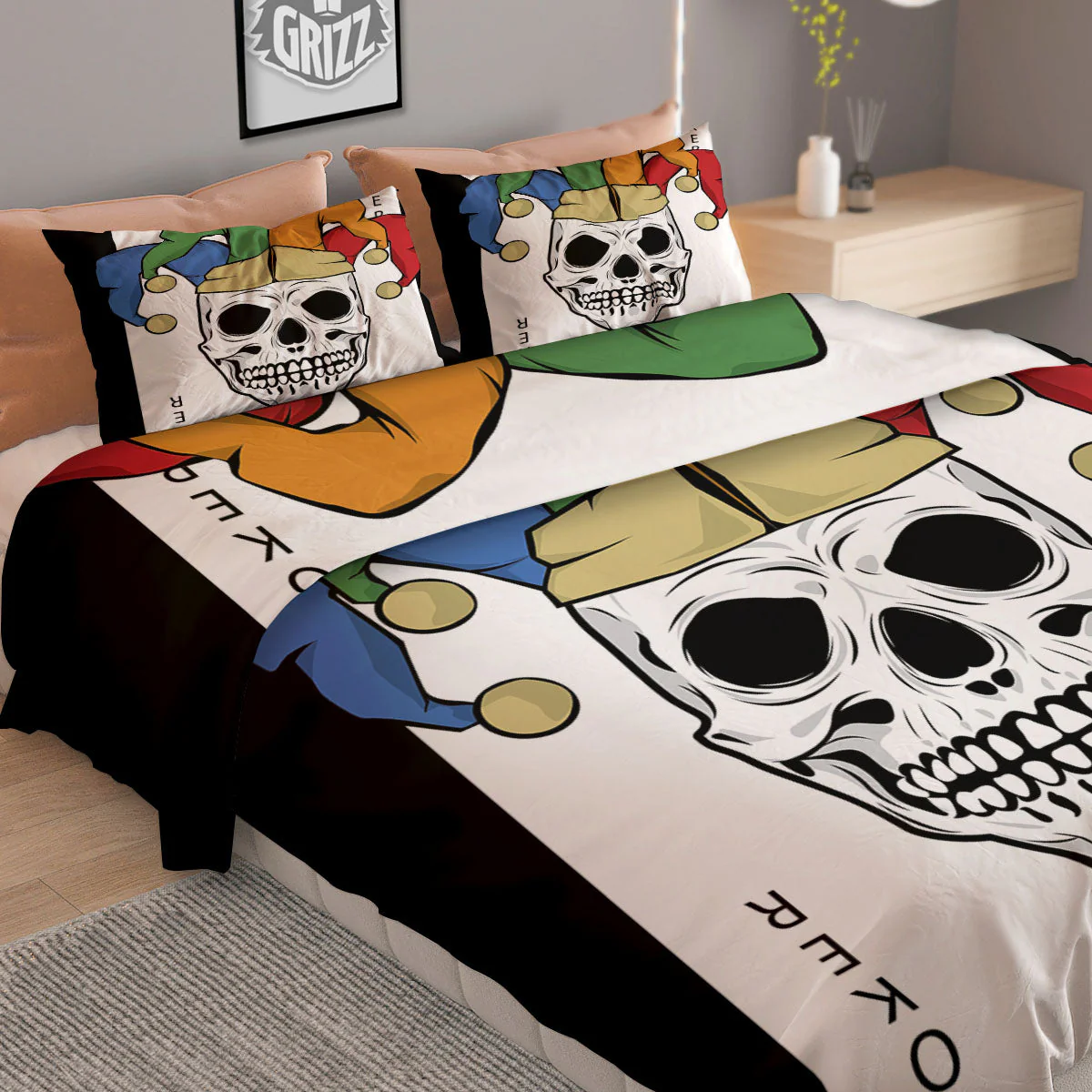 Joker Card Scary Print Duvet Cover Bedding Set - Image 2