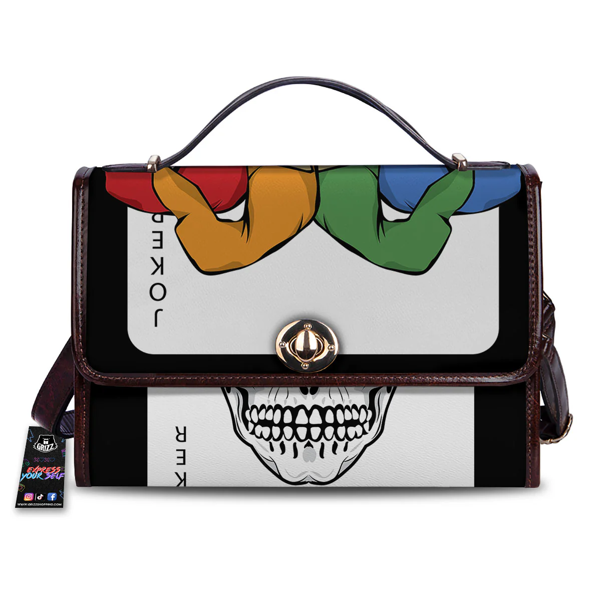 Joker Card Scary Print Women's Satchel Bag