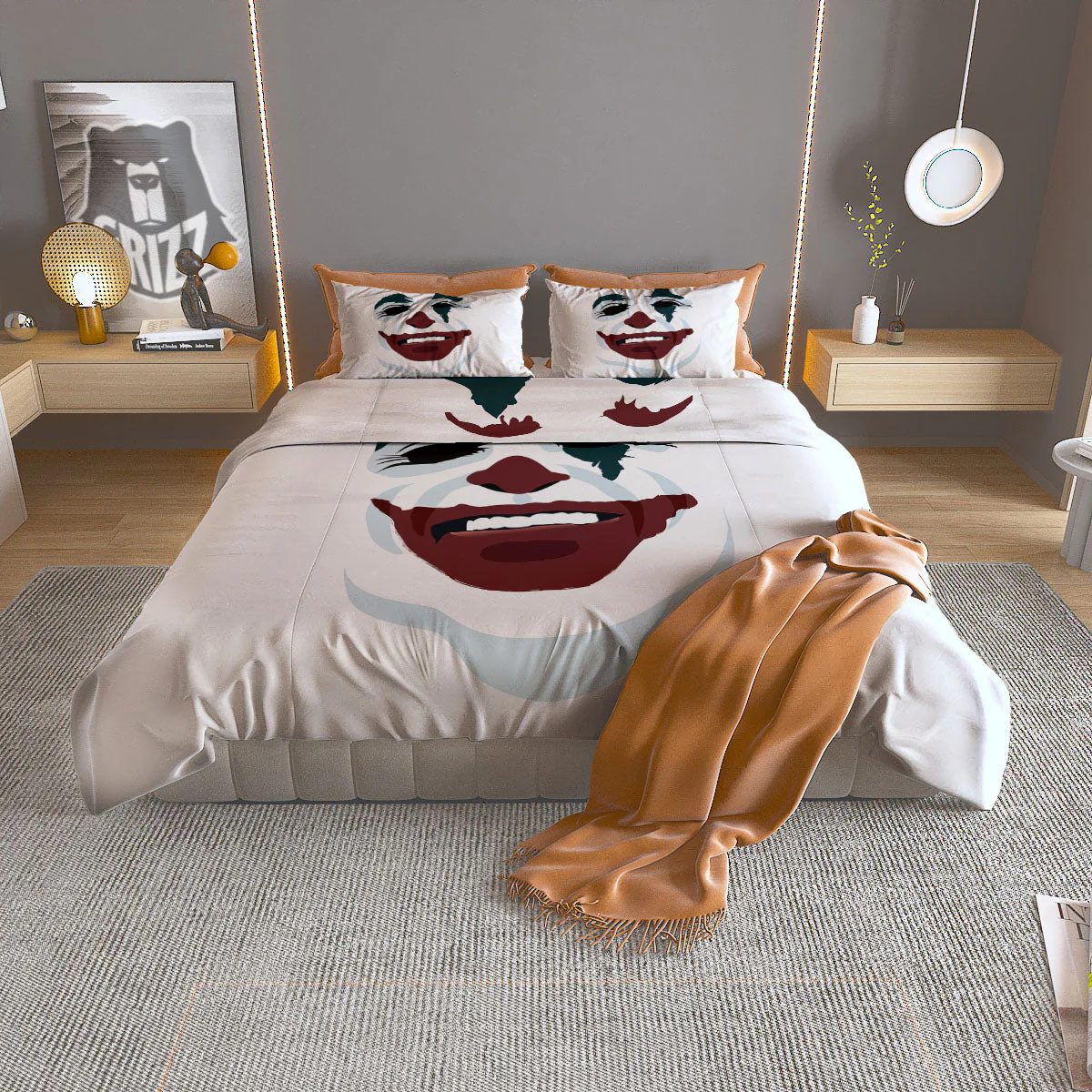 Joker Face Print Duvet Cover Bedding Set