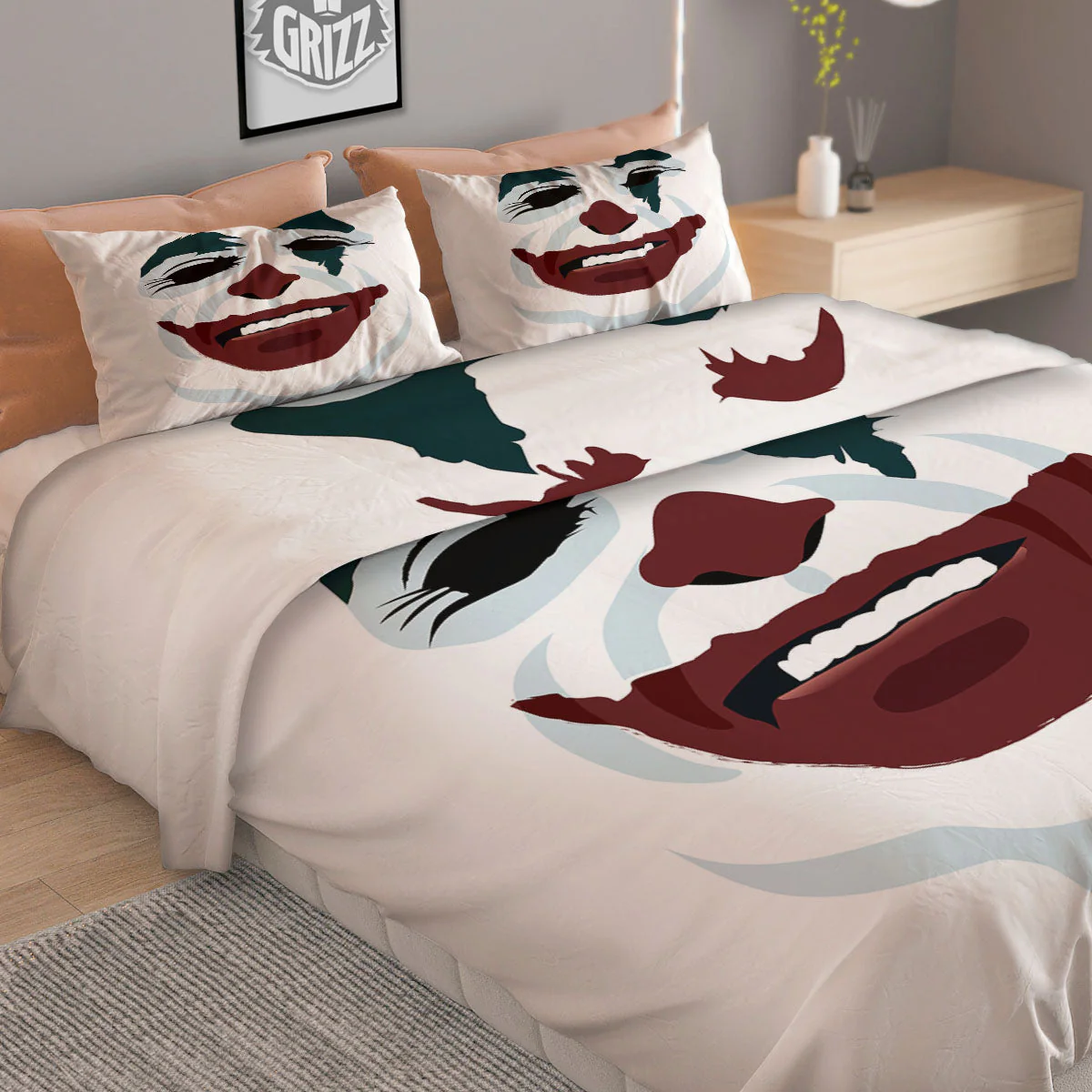 Joker Face Print Duvet Cover Bedding Set - Image 2