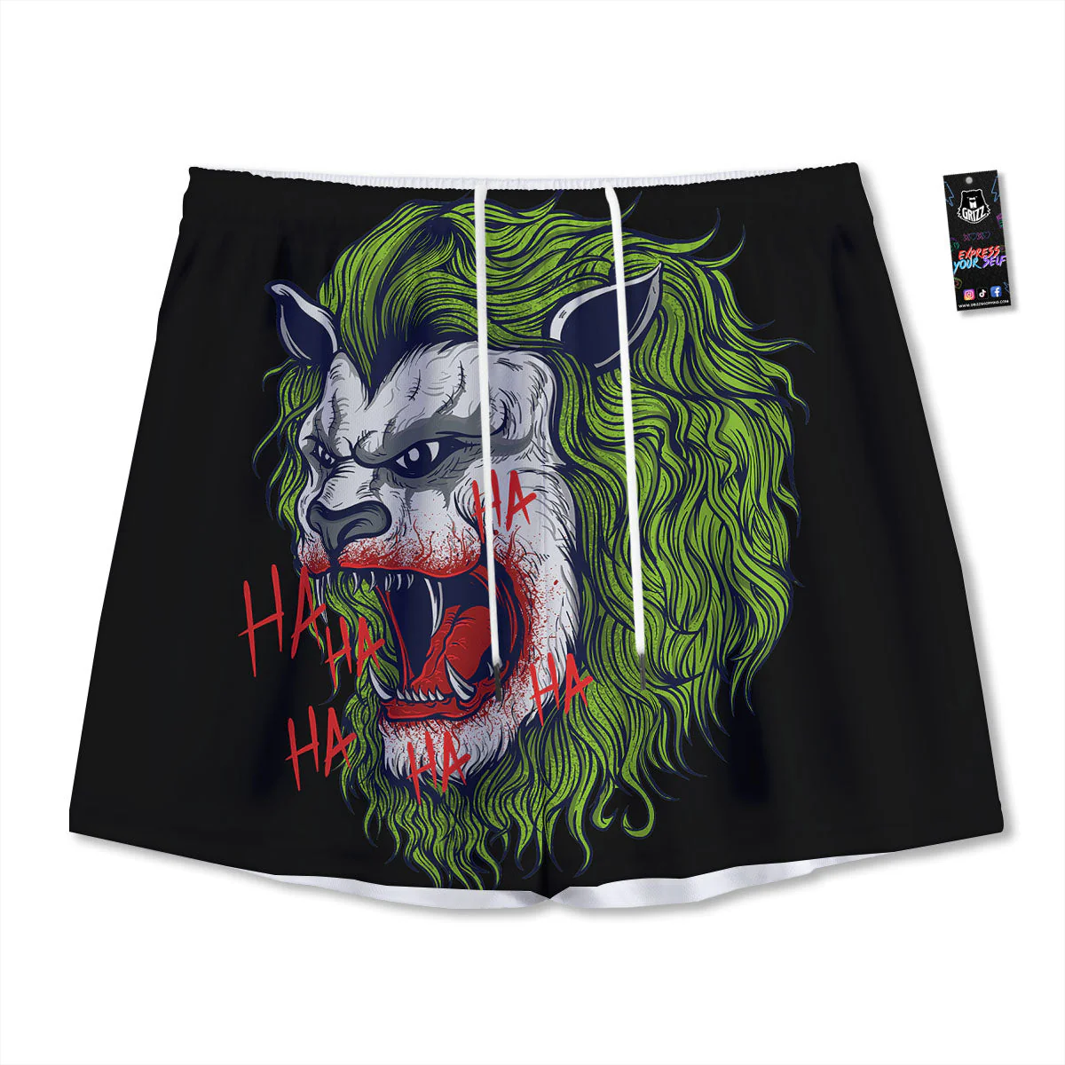 Joker Lion Print Mesh Shorts