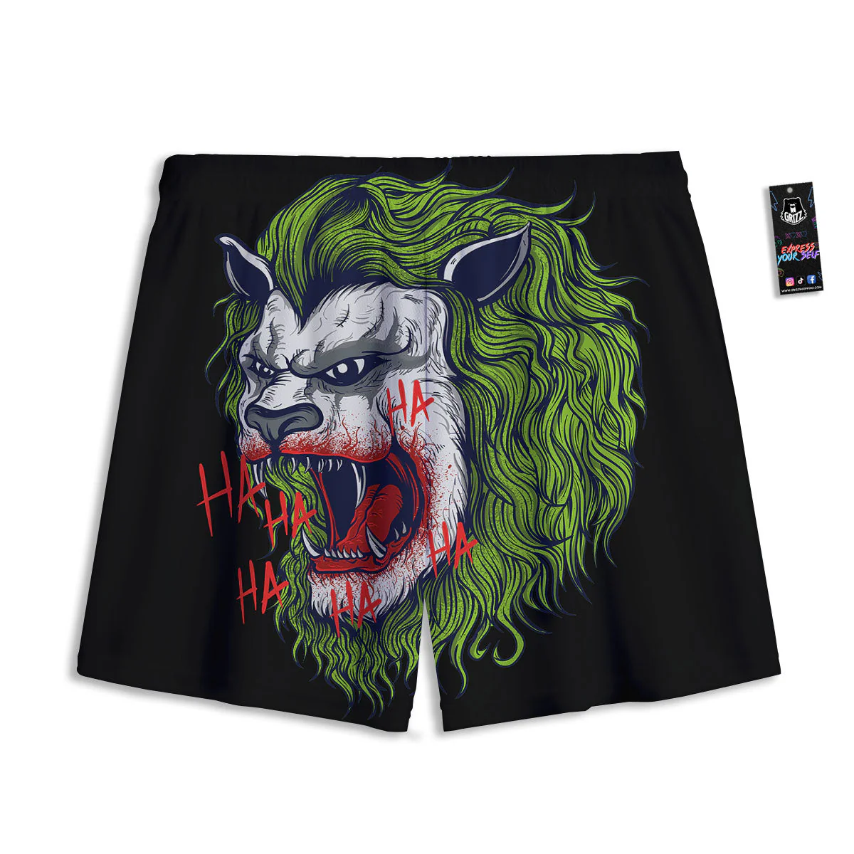 Joker Lion Print Mesh Shorts - Image 2