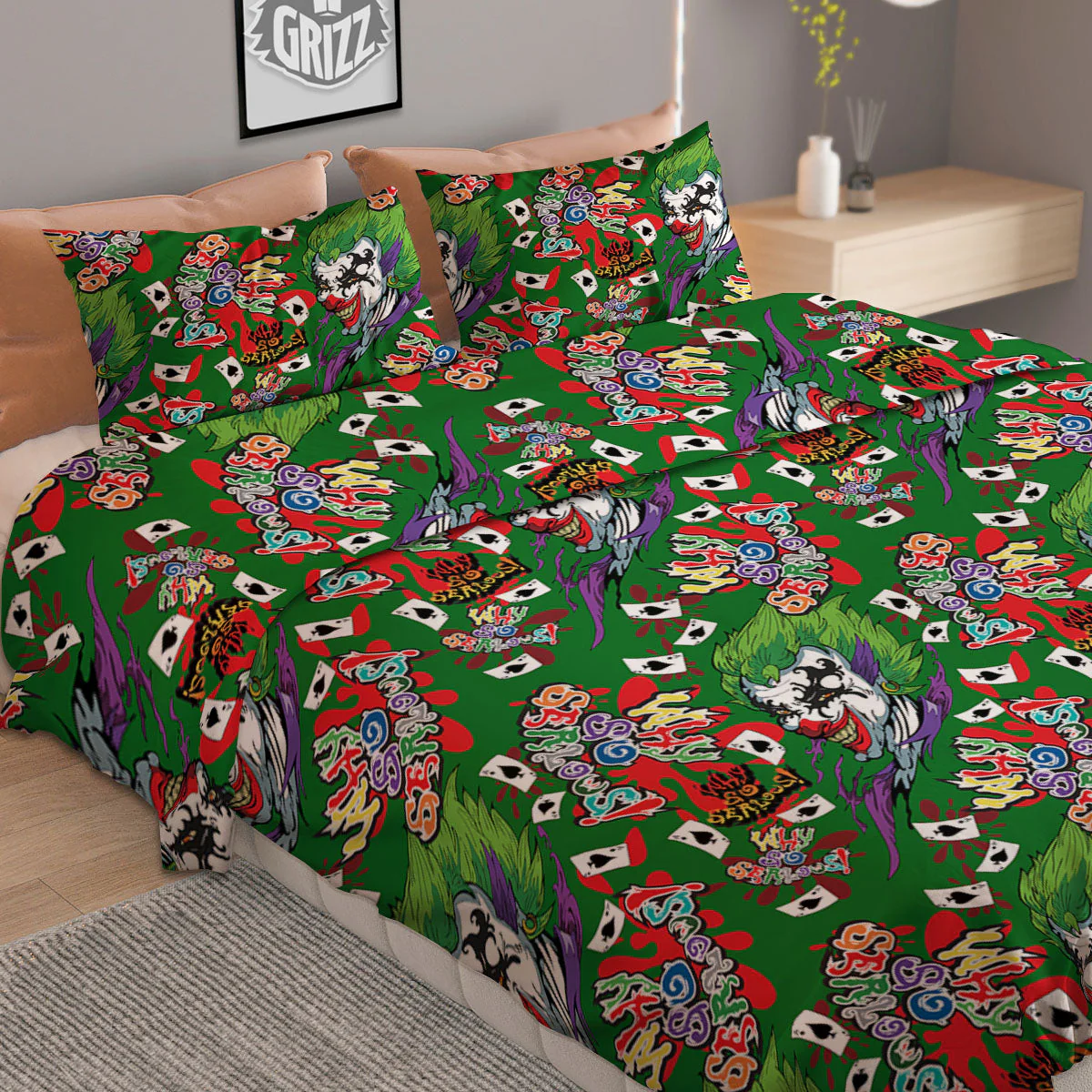 Joker Why So Serious Colorful Print Pattern Duvet Cover Bedding Set - Image 2