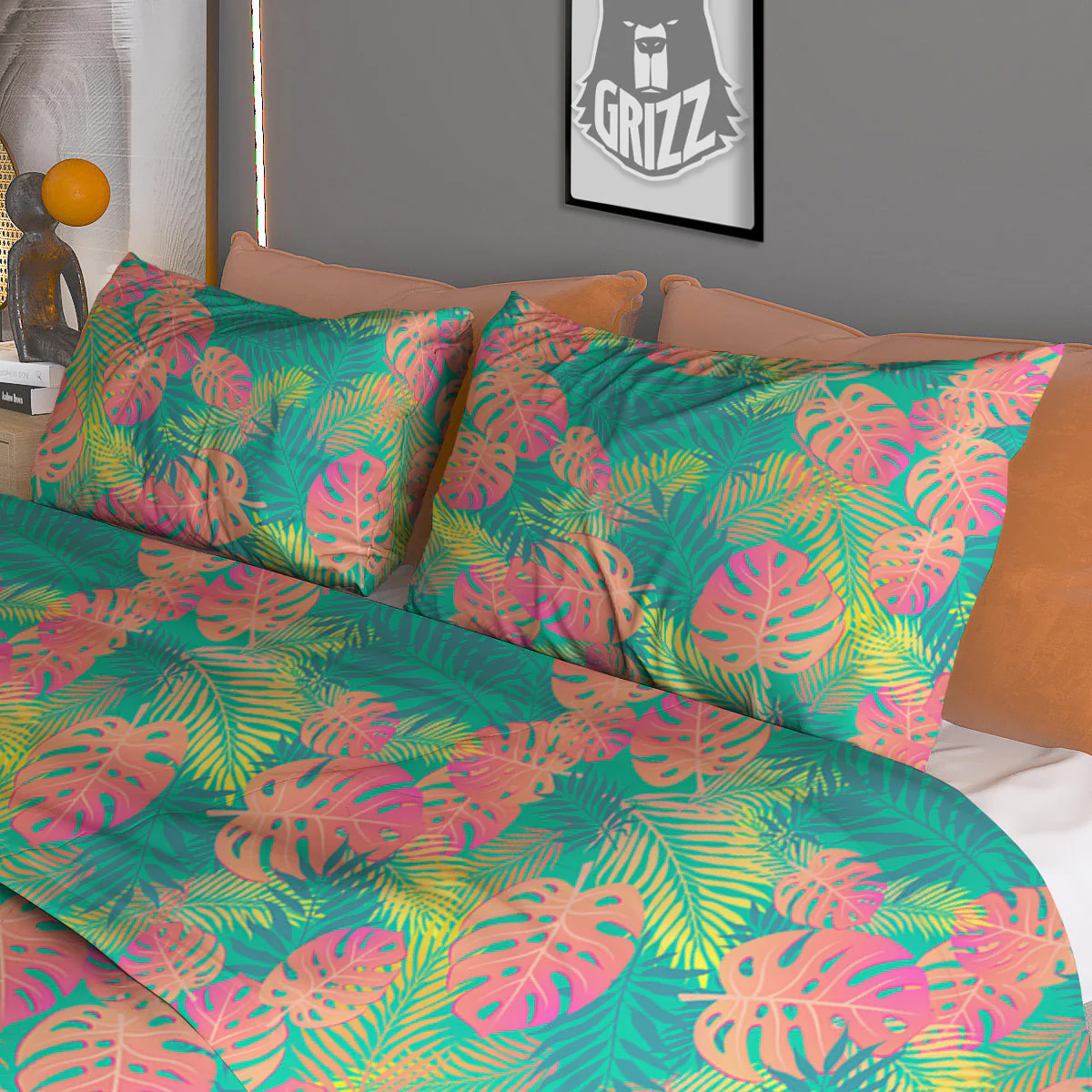Jungle Hawaiian Colorful Tropical Print Duvet Cover Bedding Set - Image 3