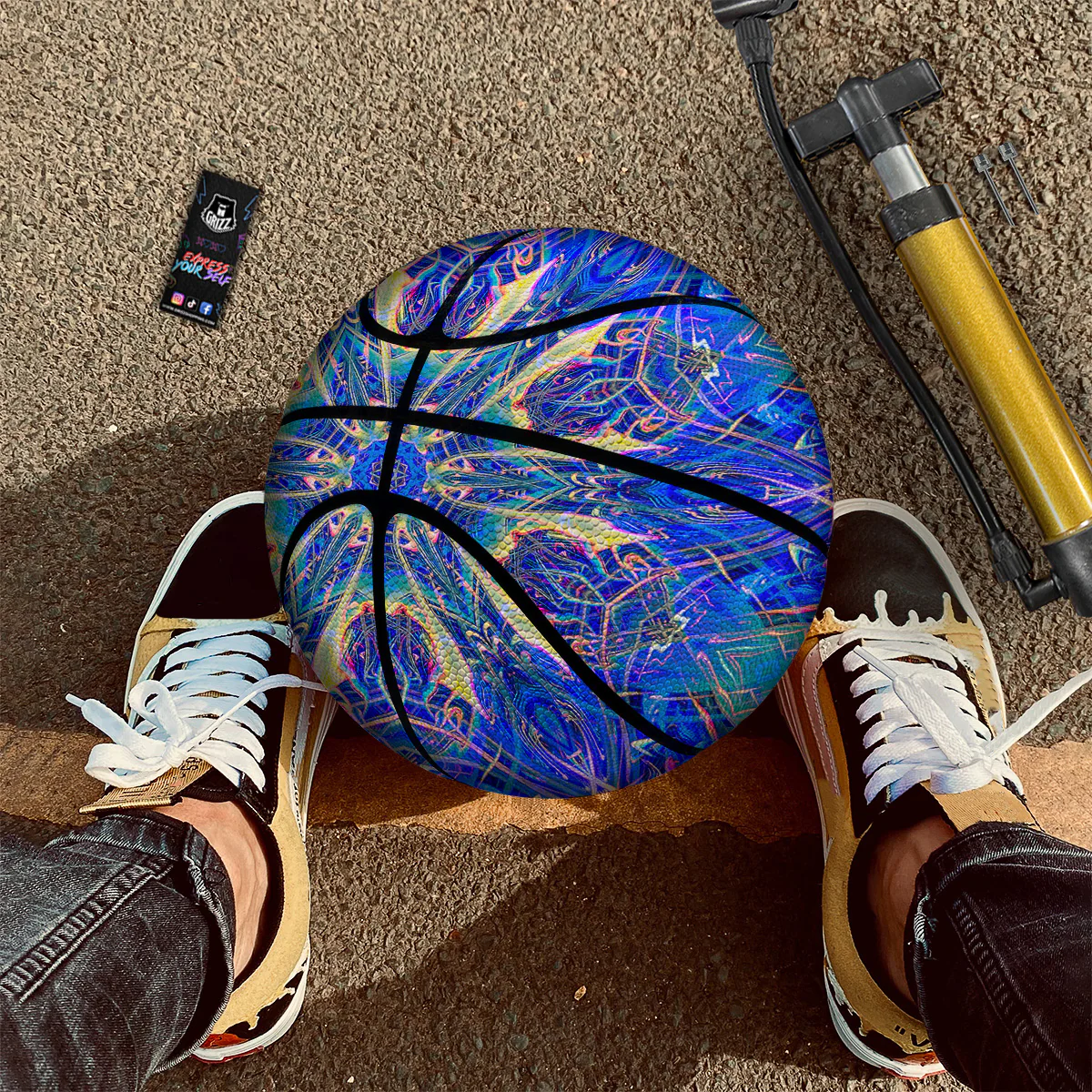 Kaleidoscope Blue Print Basketball - Image 3