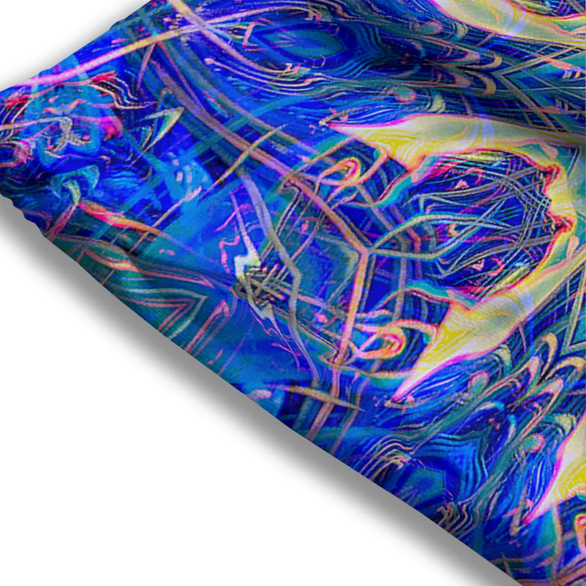 Kaleidoscope Blue Print Mesh Shorts - Image 3