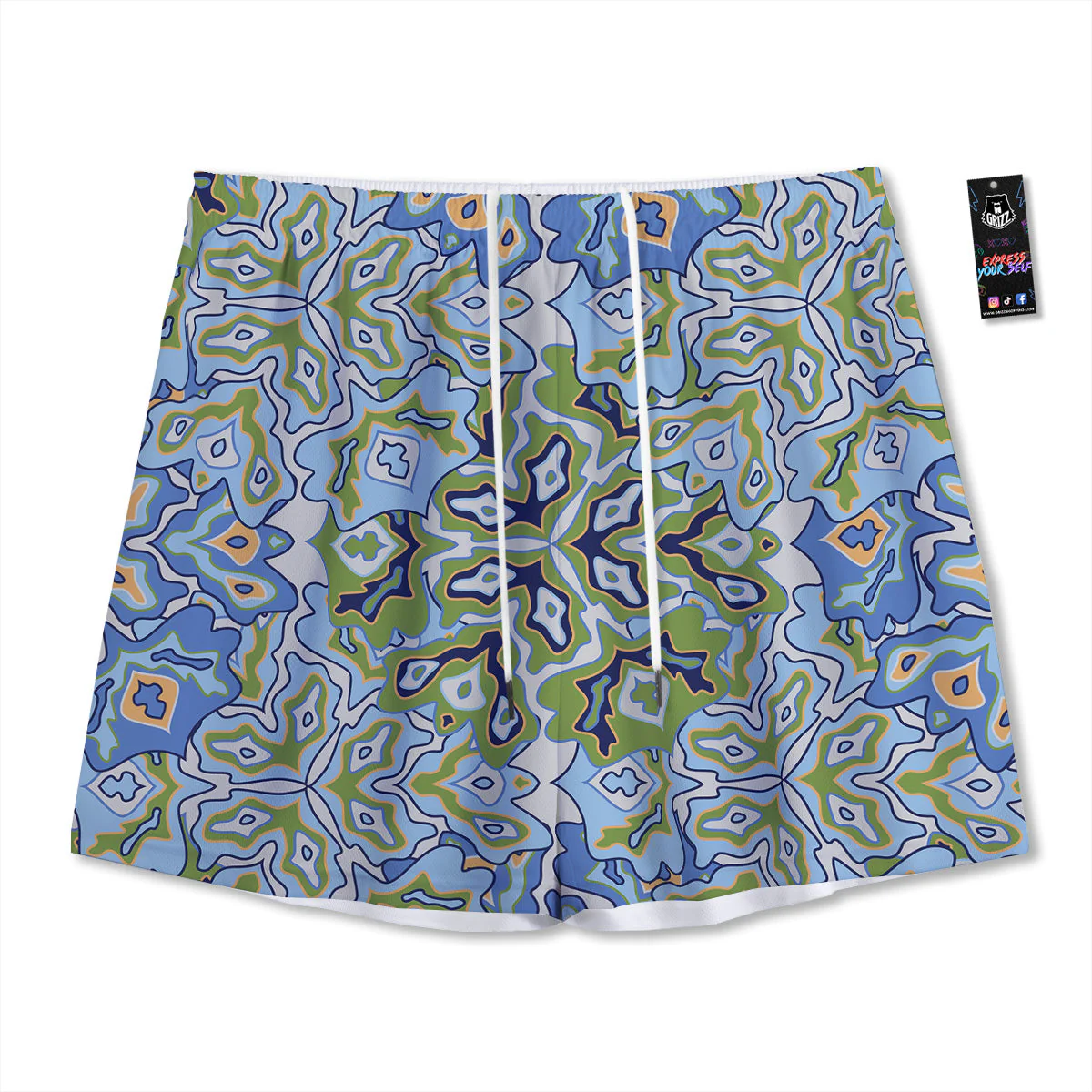 Kaleidoscope Boho Print Mesh Shorts
