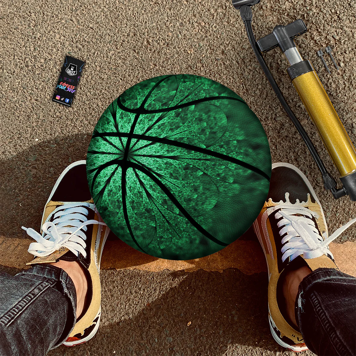 Kaleidoscope Dark Green Print Basketball - Image 2