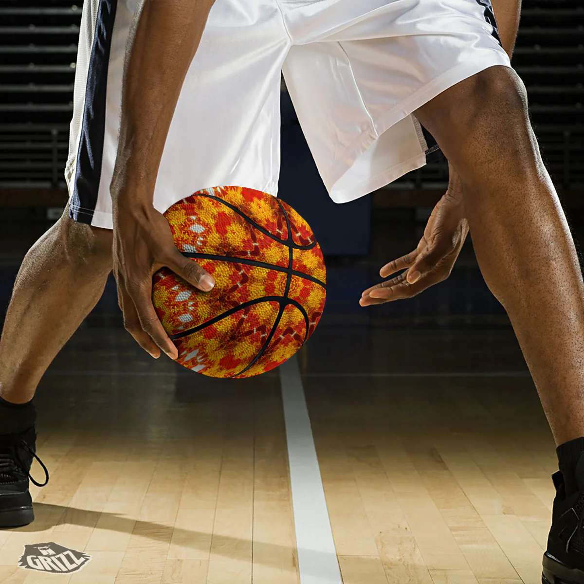 Kaleidoscope Orange Print Basketball - Image 3