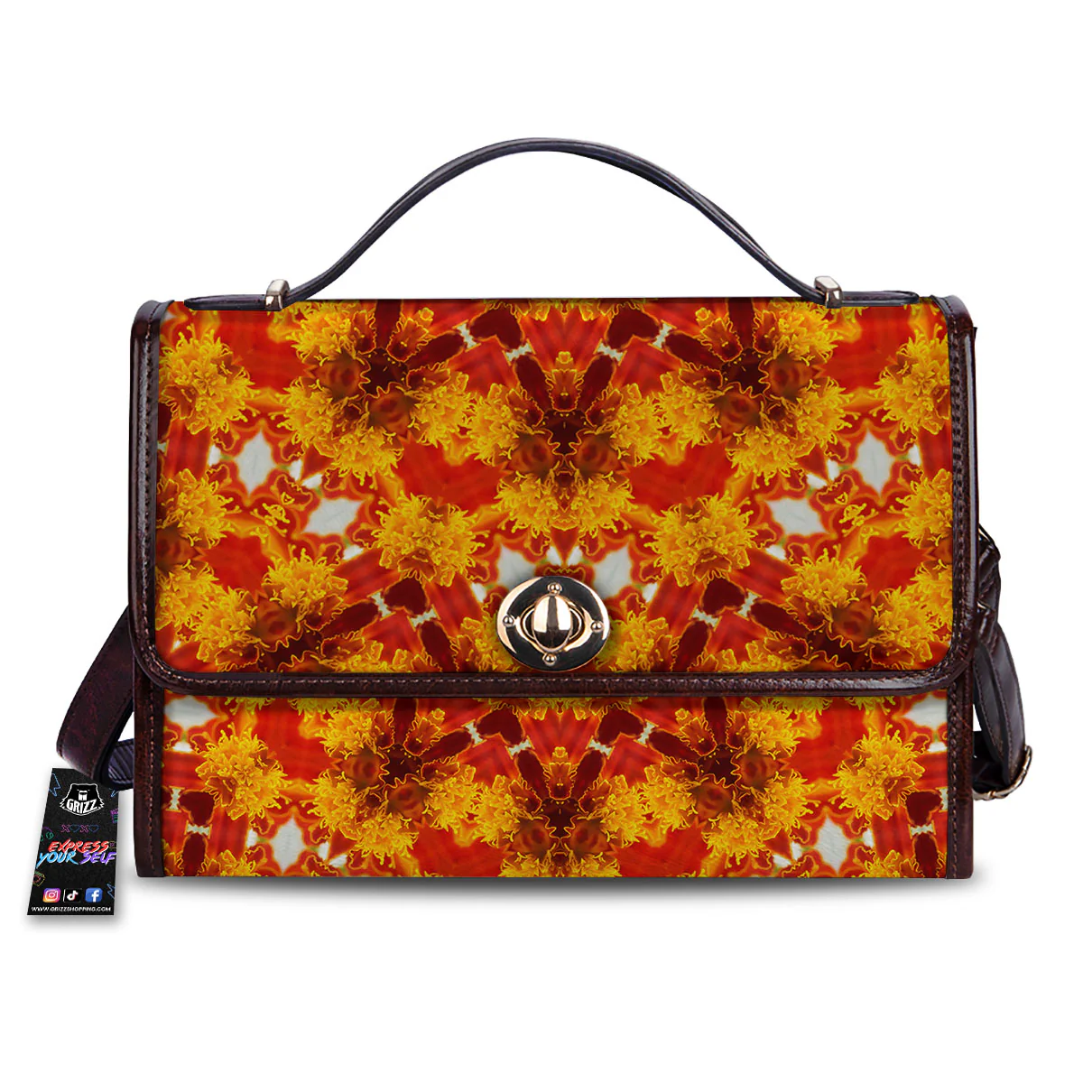 Kaleidoscope Orange Print Women's Satchel Bag