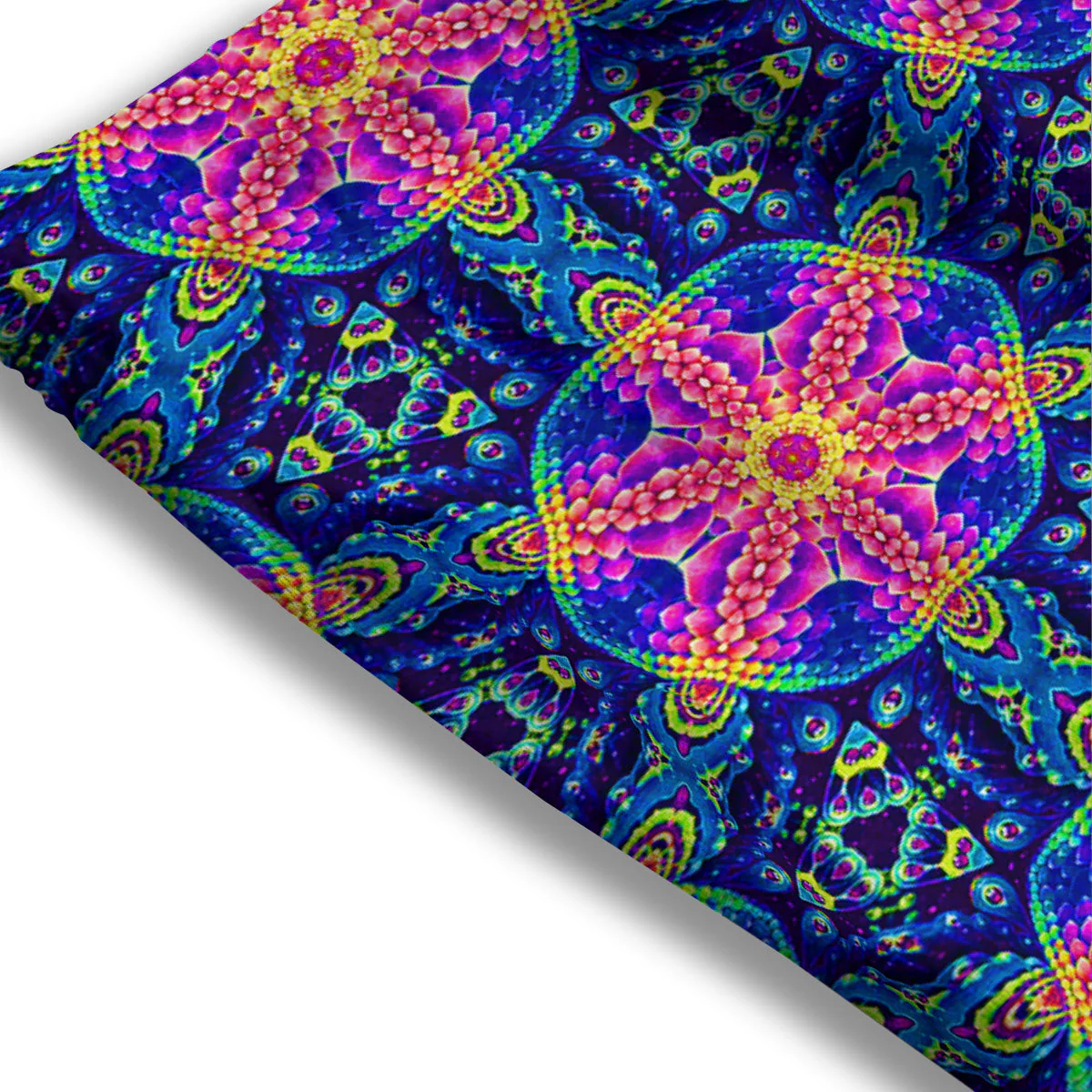 Kaleidoscope Psychedelic Print Pattern Mesh Shorts - Image 3