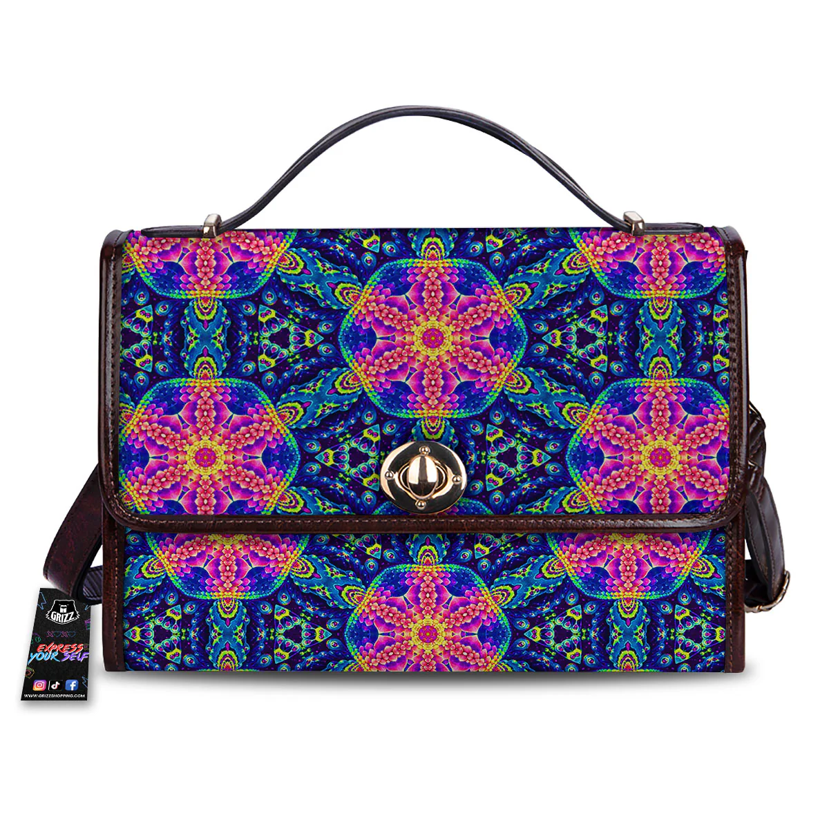 Kaleidoscope Psychedelic Print Pattern Women's Satchel Bag
